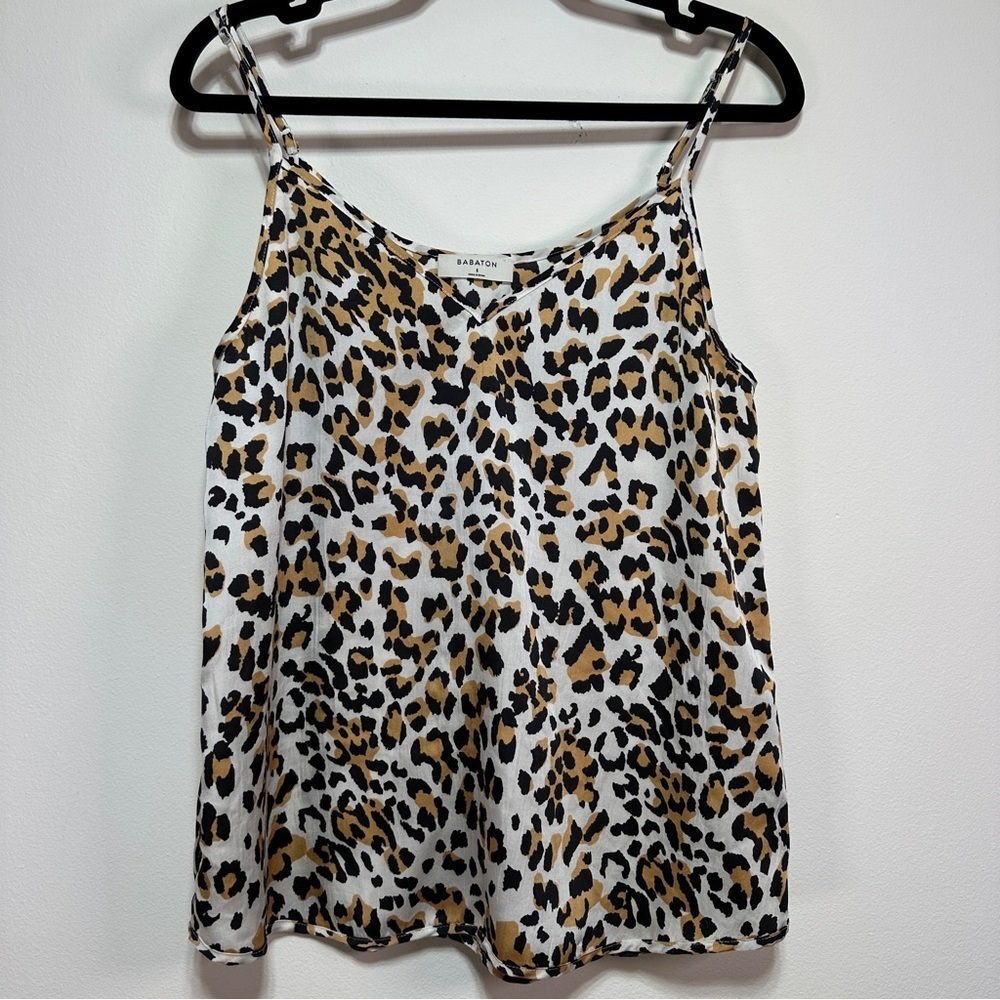 Aritzia Babaton Leopard Print Tank Top | Relaxed Cami Blouse | Size S